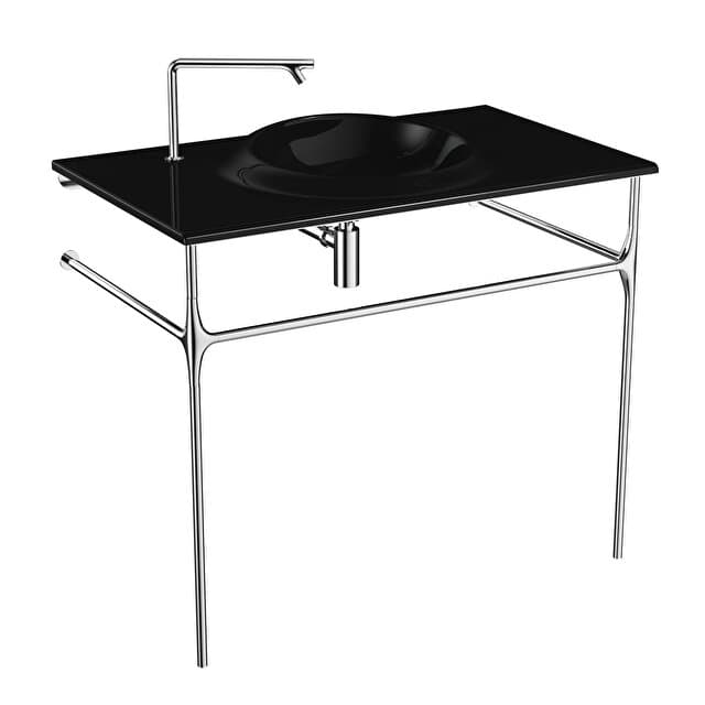 Istanbul Black WB and Metal Pedestal Set Vitra 
