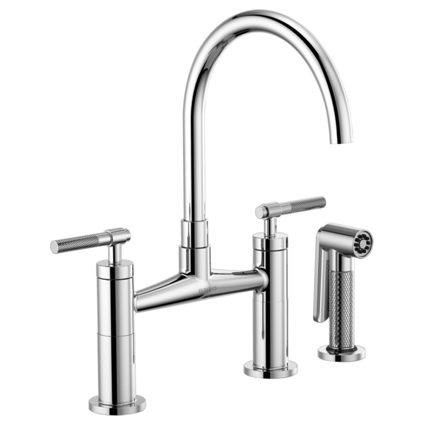 LITZE® Bridge Faucet with Arc Spout and Knurled Handle Brizo 62543LF-PC